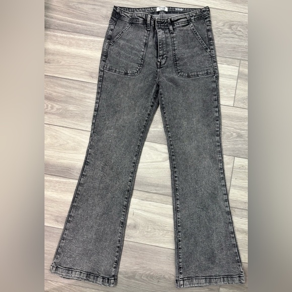 Kensie Vintageluxe Charcoal Flare Jeans - Picture 1 of 5